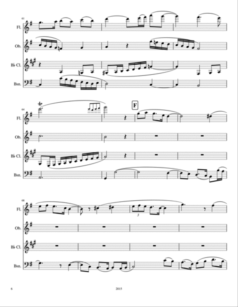 Suite for Woodwind Quartet in G Major Woodwind Quartet scores gallery preview page 6