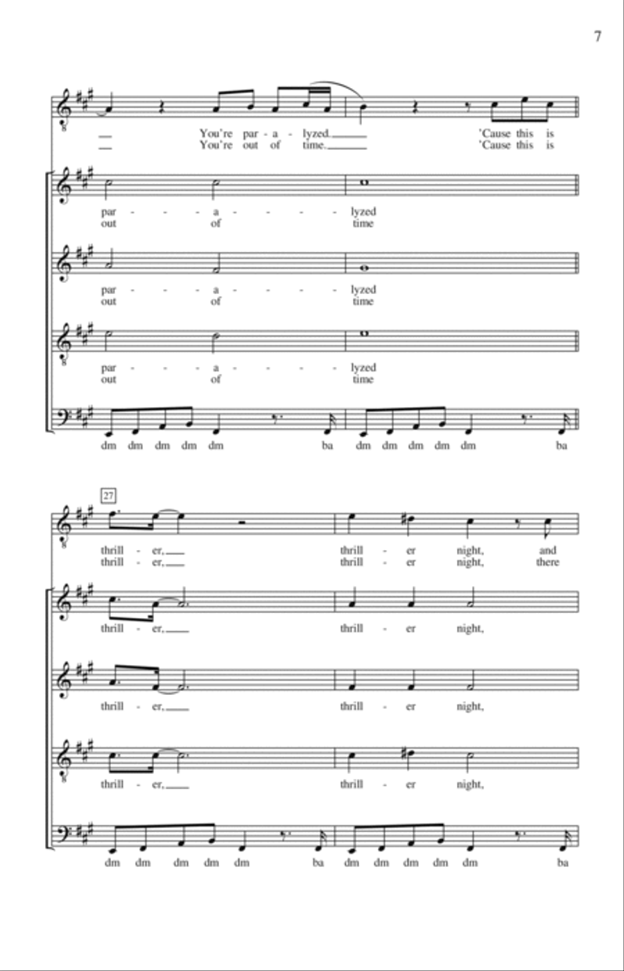 Thriller (arr. Deke Sharon) 4-Part scores gallery preview page 6