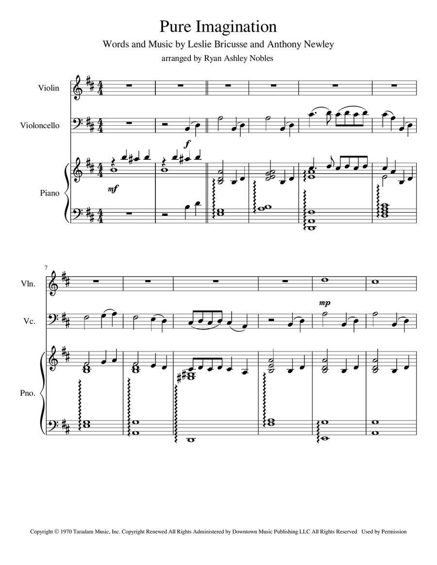 Pure Imagination Piano Trio scores gallery preview page 1