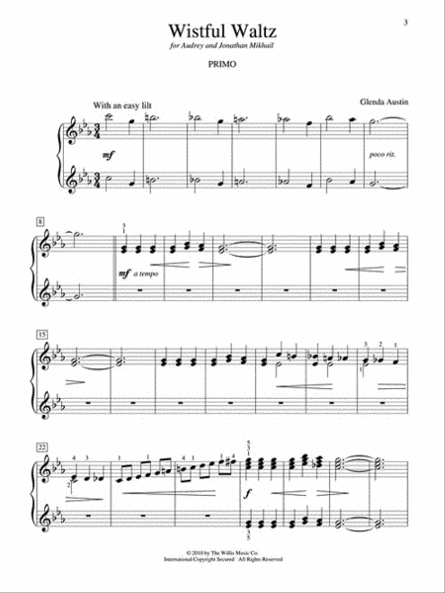 Wistful Waltz Wistful Waltz 1 Piano, 4-Hands scores gallery preview page 3