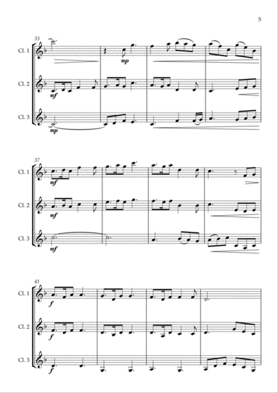 The Skye Boat Song (Theme from 'Outlander') for Clarinet Trio Clarinet Trio scores gallery preview page 5