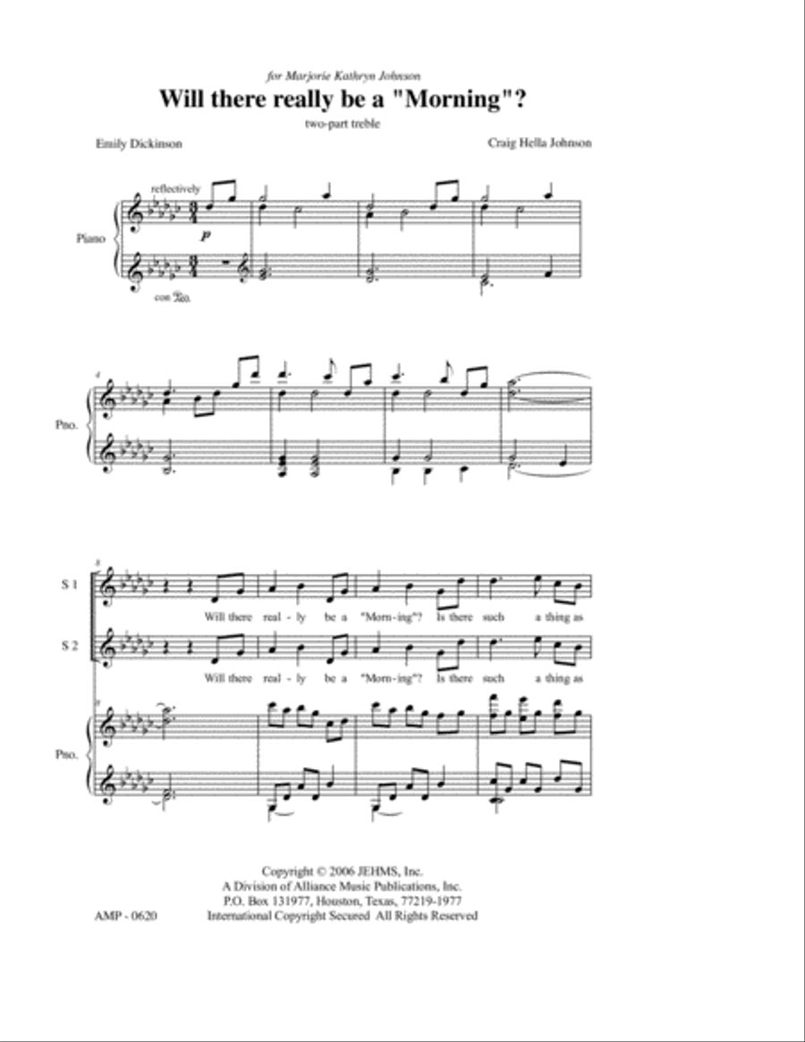 Will There Really Be a Morning? 2-Part scores gallery preview page 2