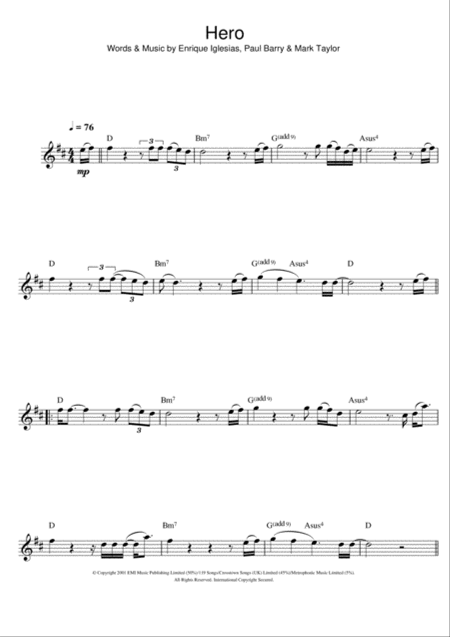 Hero Flute Solo scores gallery preview page 1