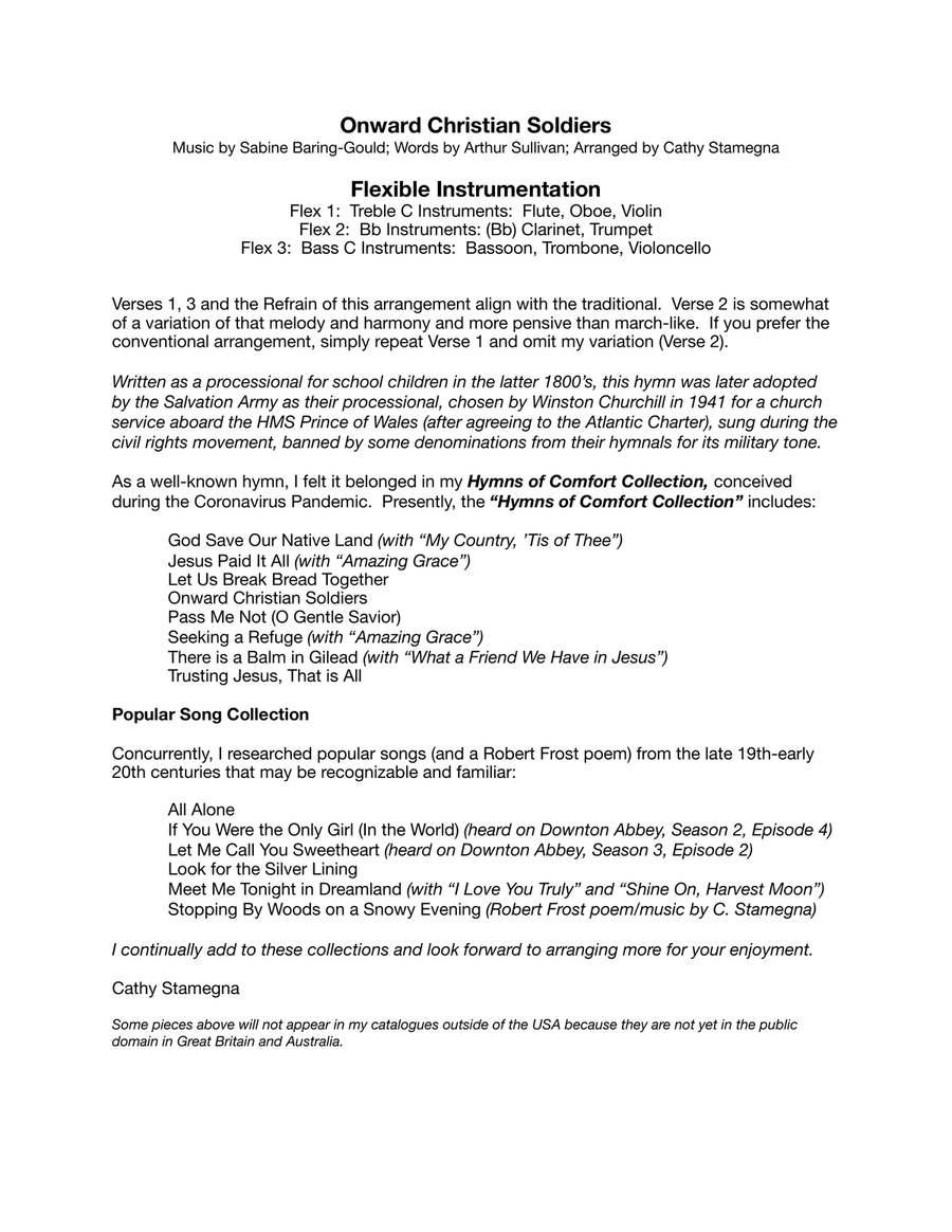 Onward Christian Soldiers (Instrumental Solo)-Flexible Instrumentation, Chords, Piano Accompaniment Large Ensemble scores gallery preview page 2