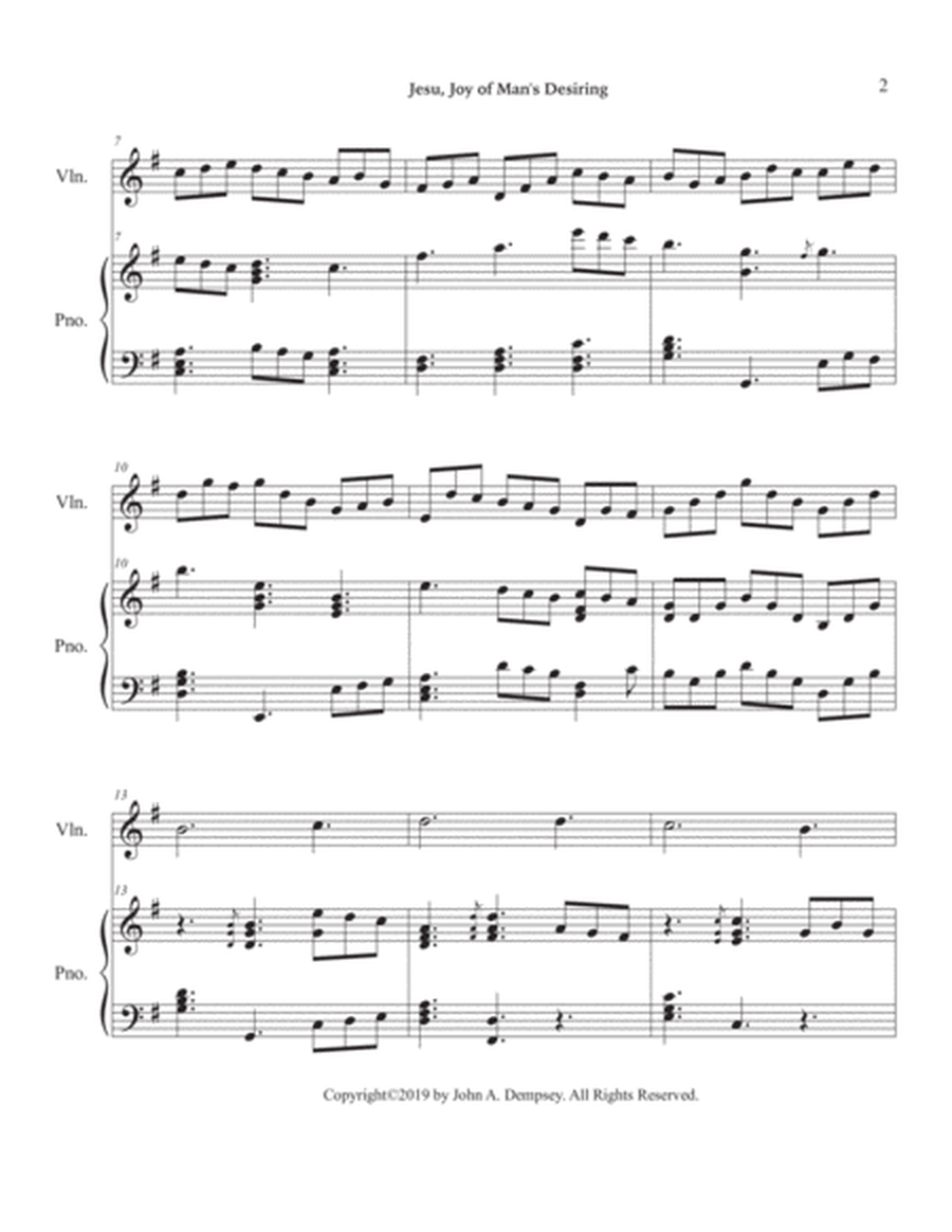 Jesu, Joy of Man's Desiring (Violin and Piano) image number null