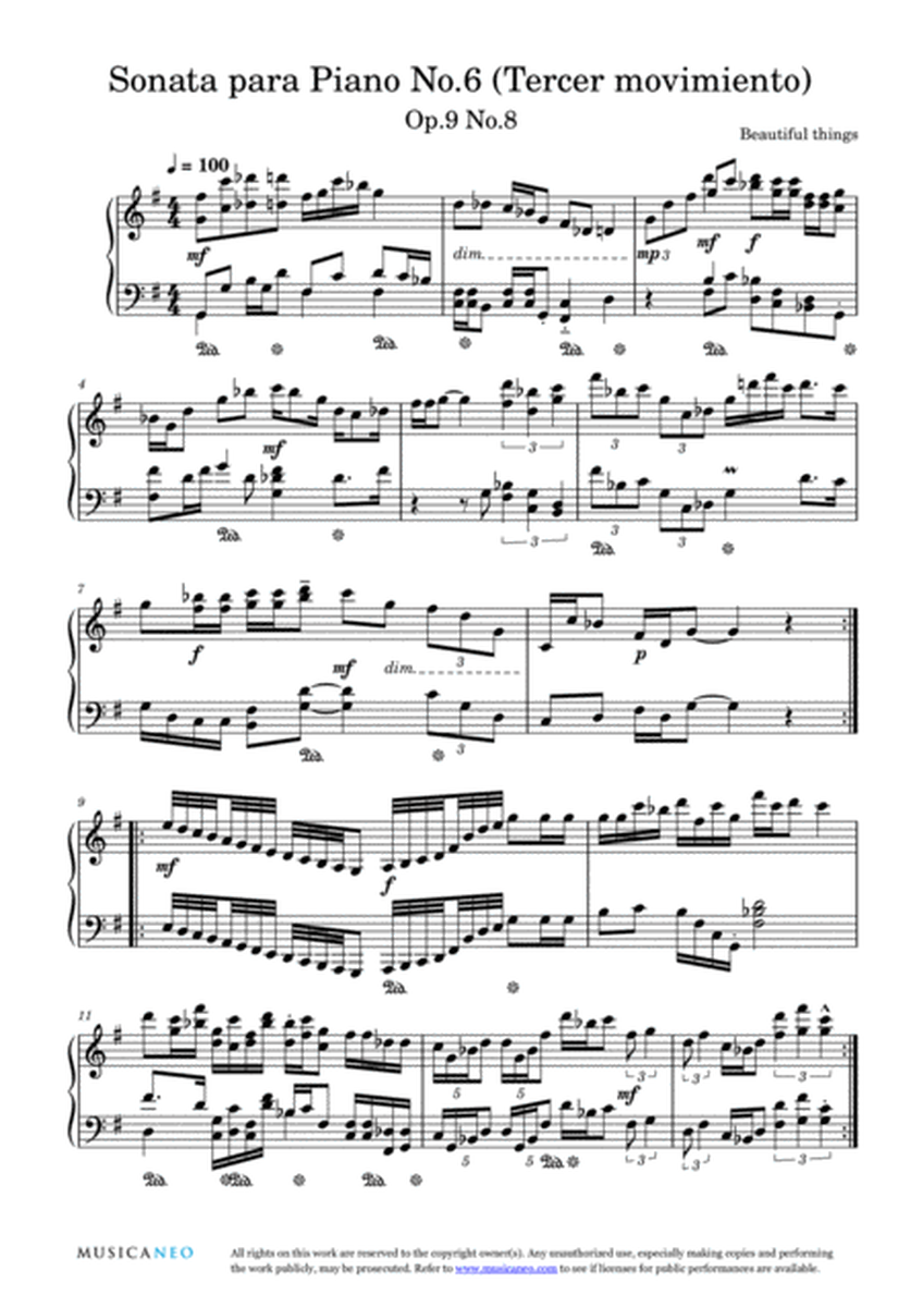 Sonata para Piano No.6 (Tercer Movimiento)-Beautiful things Op.9 No.8
