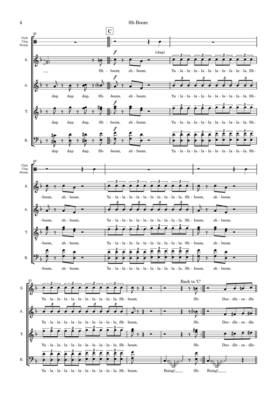Sh-Boom (arr. Sam Burns) SSATB scores gallery preview page 4