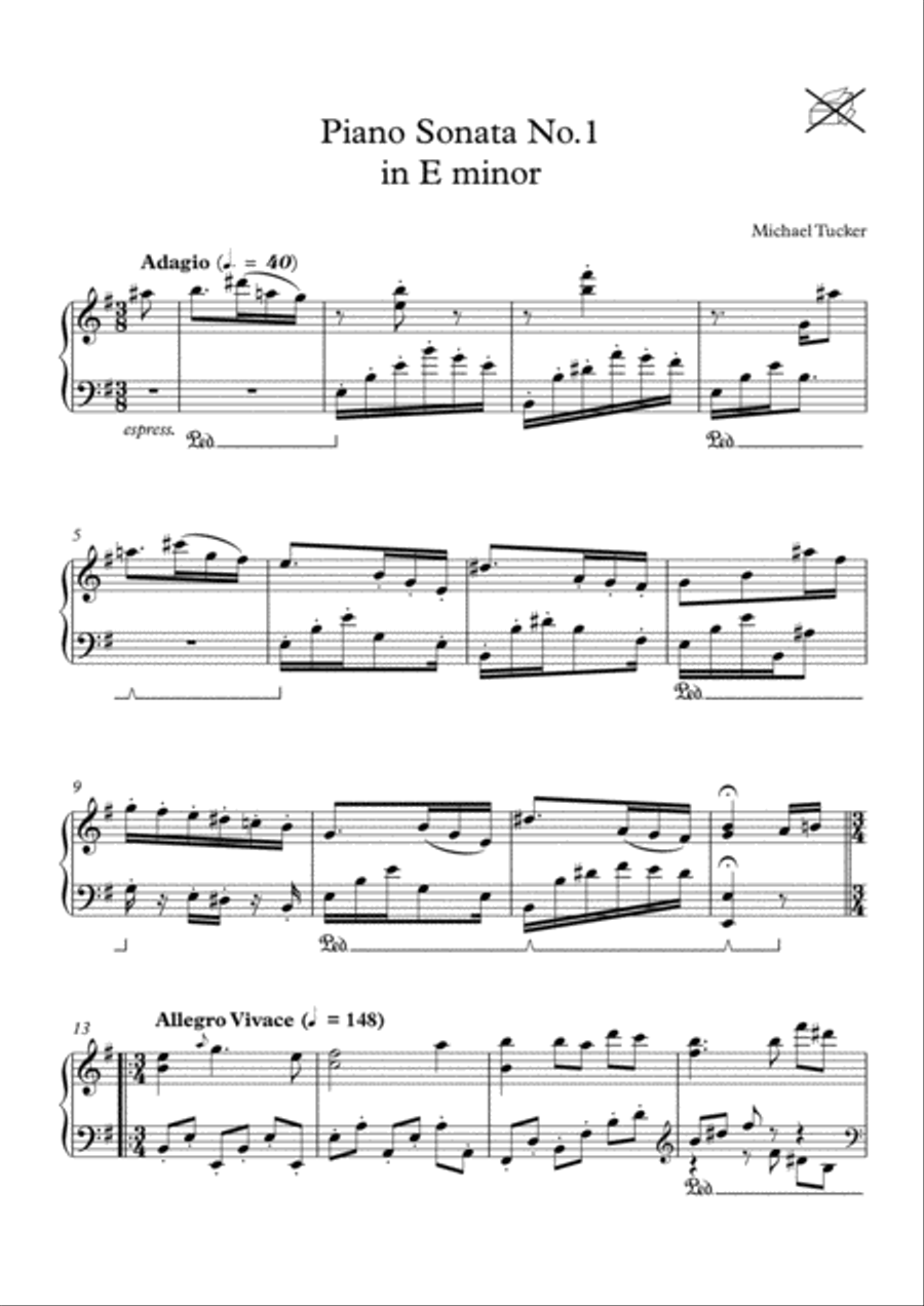 Piano Sonata No.1 in E minor Piano Solo scores gallery preview page 2