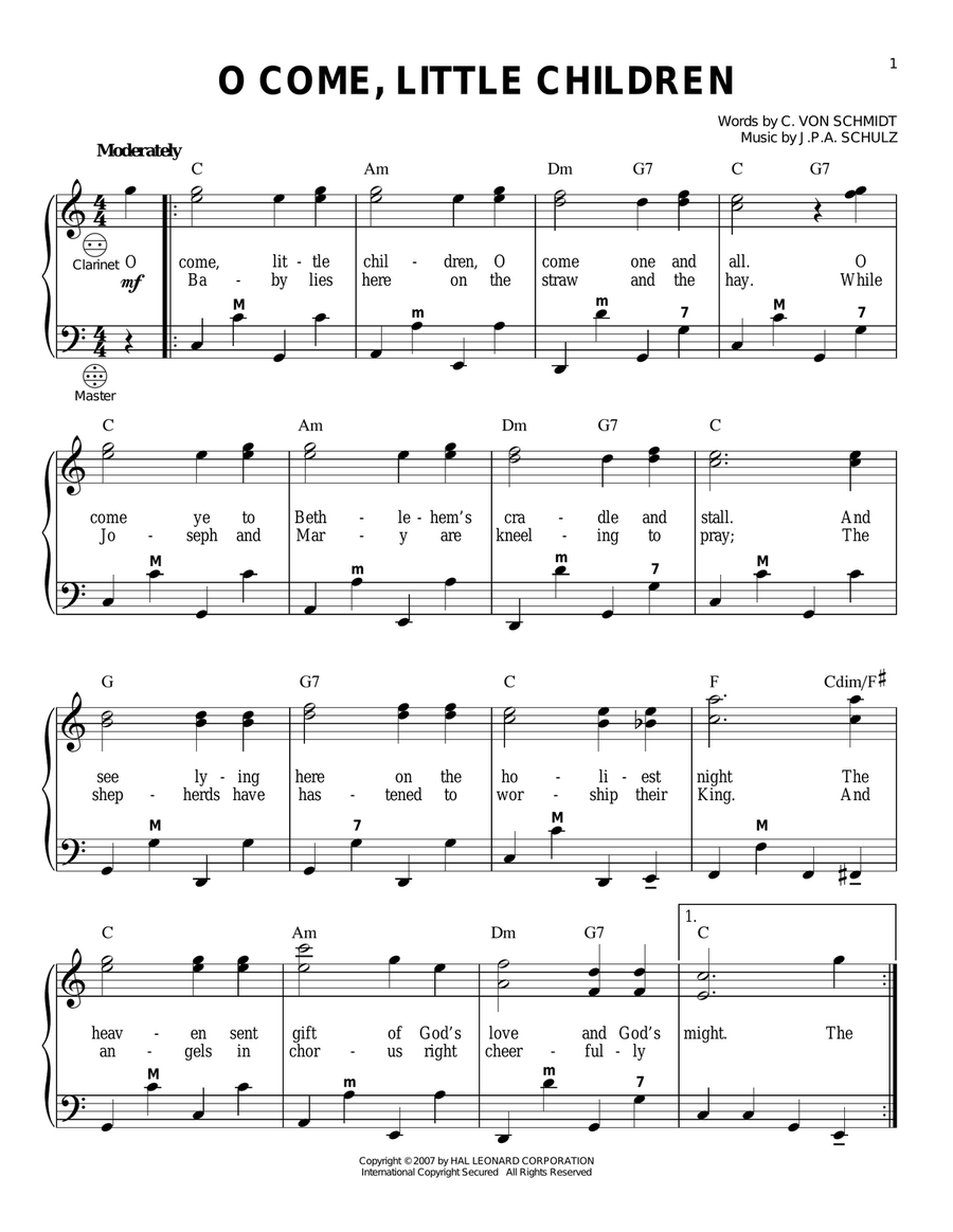 O Come, Little Children O Come, Little Children Accordion scores gallery preview page 1