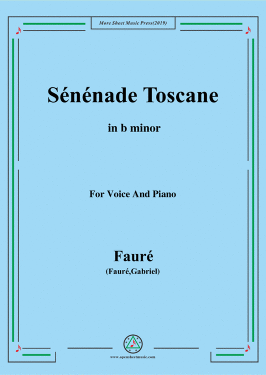 Fauré-Sénénade Toscane,in b minor,for Voice and Piano image number null