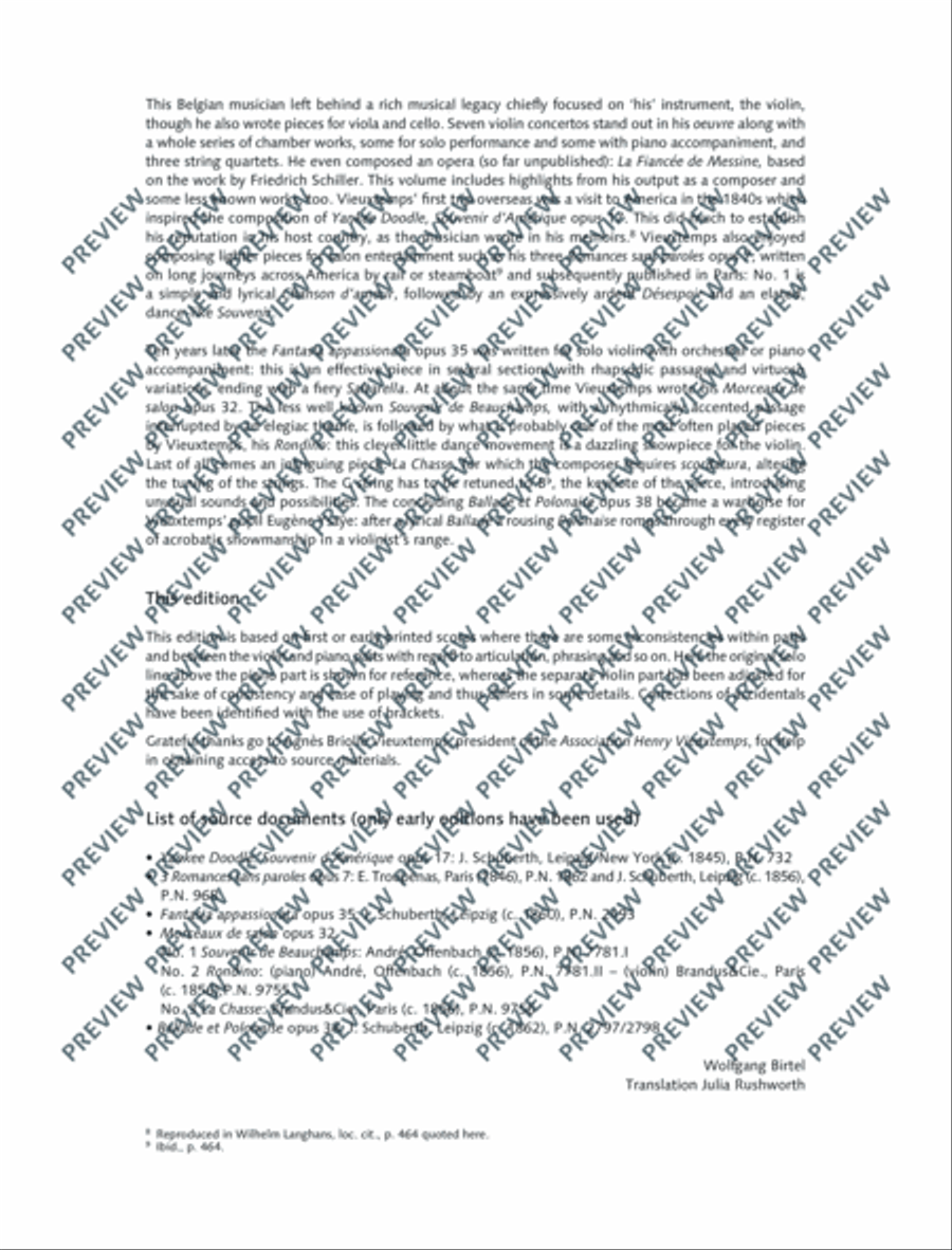 Henri Vieuxtemps Repertoire Violin Solo scores gallery preview page 6