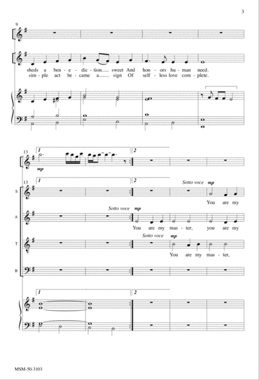 Love Consecrates the Humblest Act 4-Part scores gallery preview page 3