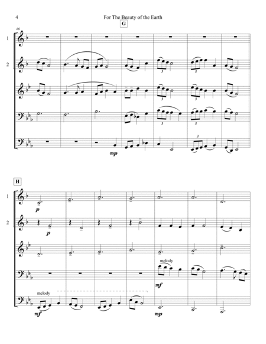 For the Beauty of the Earth (Brass Quintet) image number null