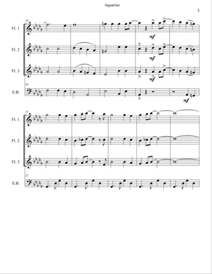 Aquarius - Score Only Small Ensemble scores gallery preview page 3