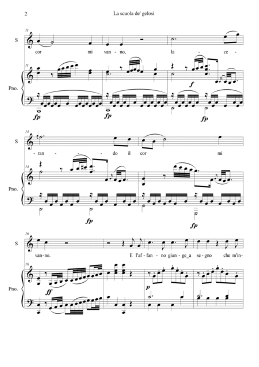 La scuola de' gelosi - Aria della Contessa - I Atto, Scena 21 Soprano Voice scores gallery preview page 3