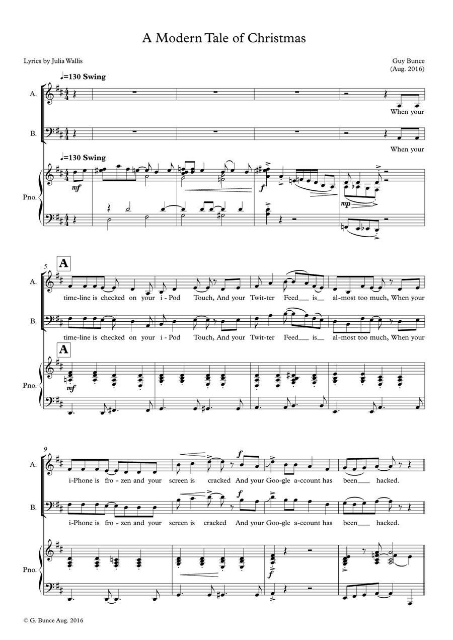 A Modern Tale of Christmas 4-Part scores gallery preview page 1