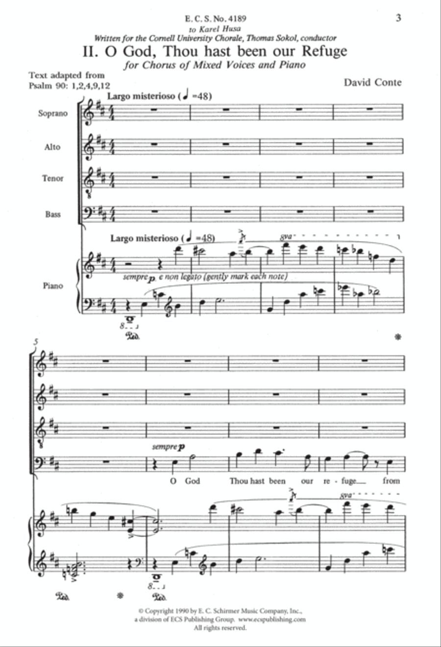 Three Sacred Pieces: 2. O God, Thou Hast Been Our Refuge 4-Part scores gallery preview page 3