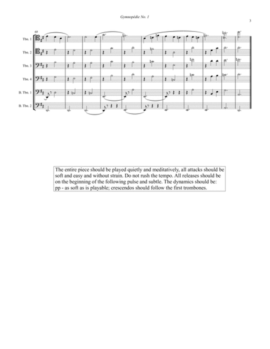 Gymnopédie No. 1 for 6 Trombones