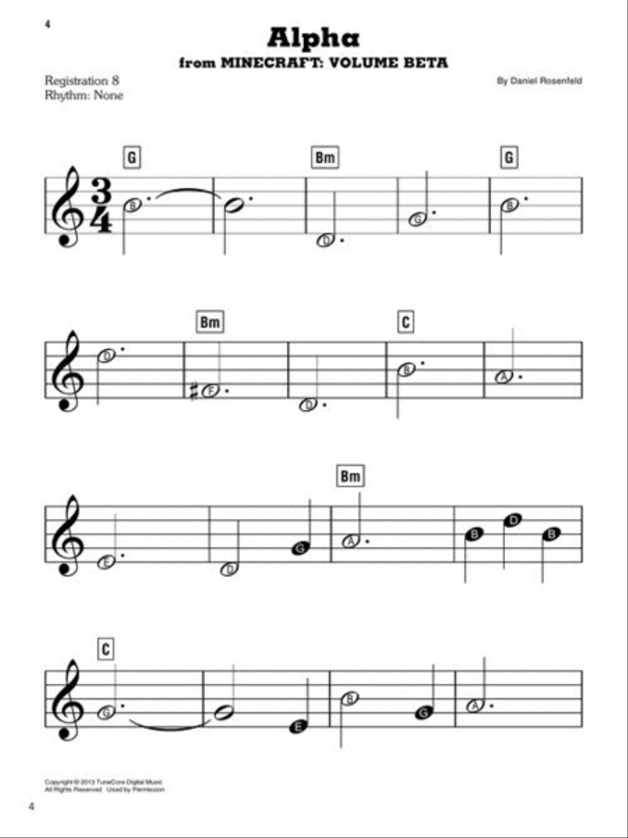 Music from the Video Game Series Minecraft Easy Piano scores gallery preview page 4