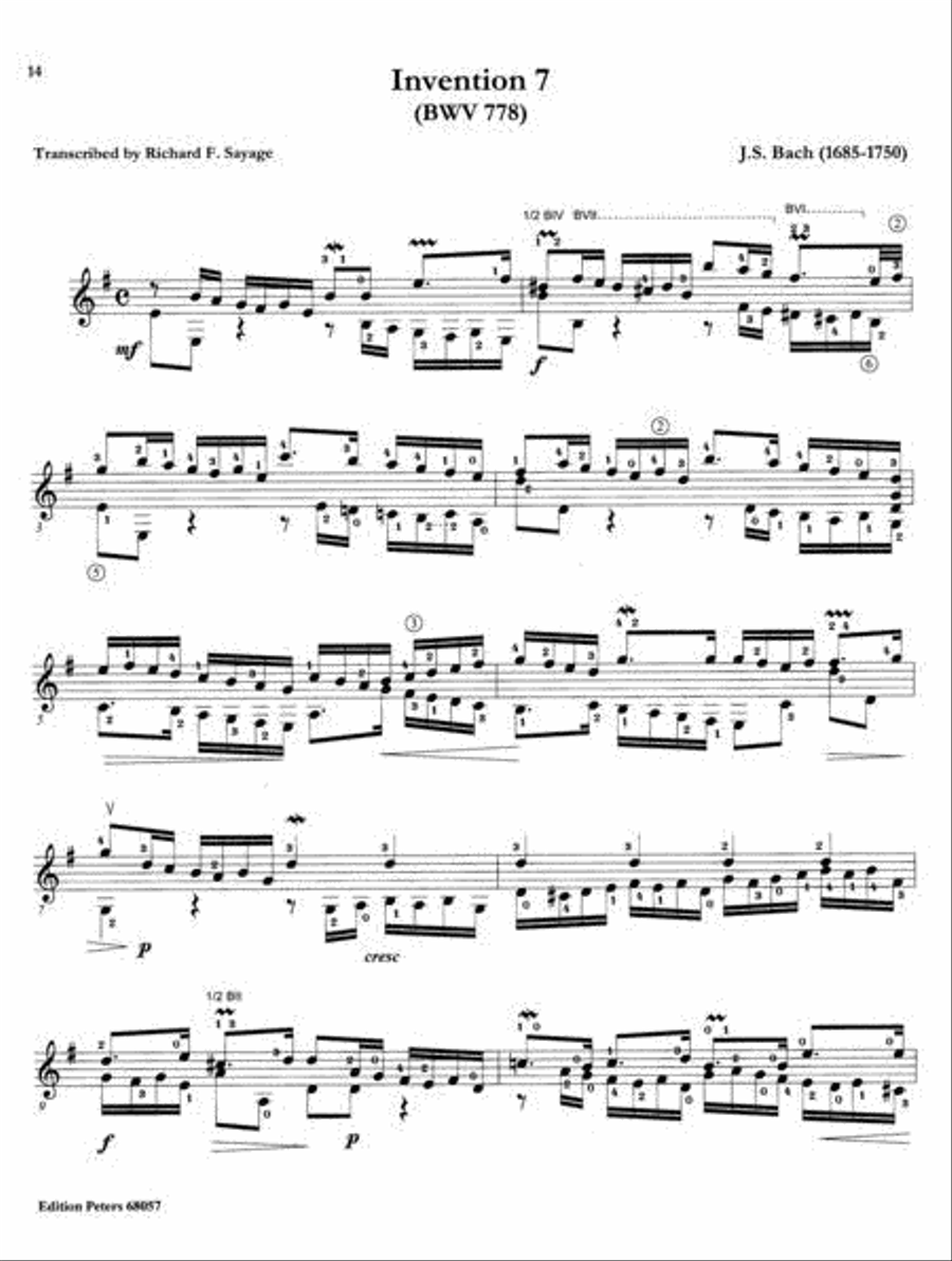 Bach Two-Part Inventions for Solo Guitar Lute scores gallery preview page 2