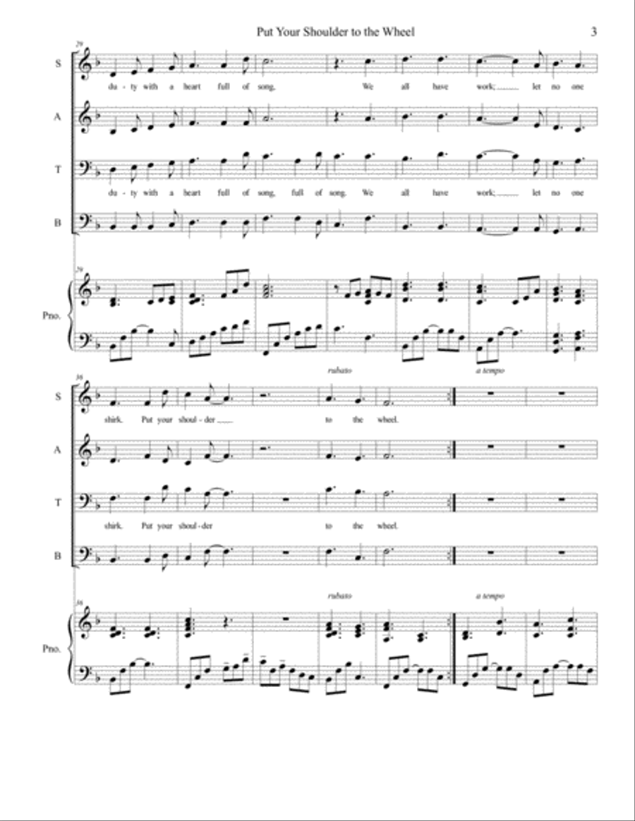 Put Your Shoulder To The Wheel 4-Part scores gallery preview page 4