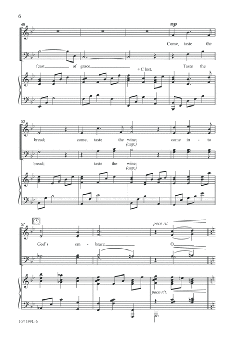 Come into God's Embrace 4-Part scores gallery preview page 6