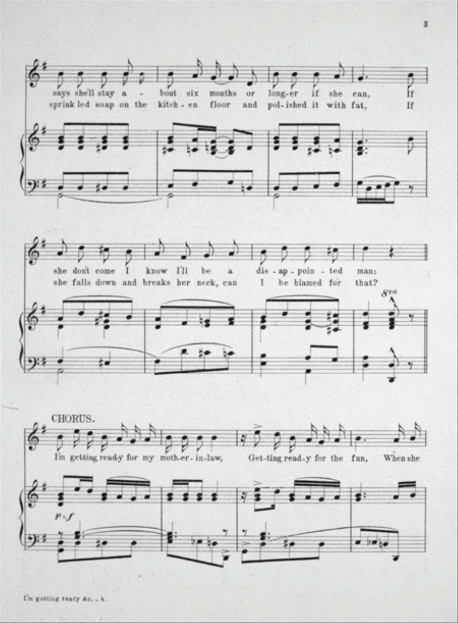 I'm Getting Ready For My Mother-In-Law Voice Solo scores gallery preview page 3
