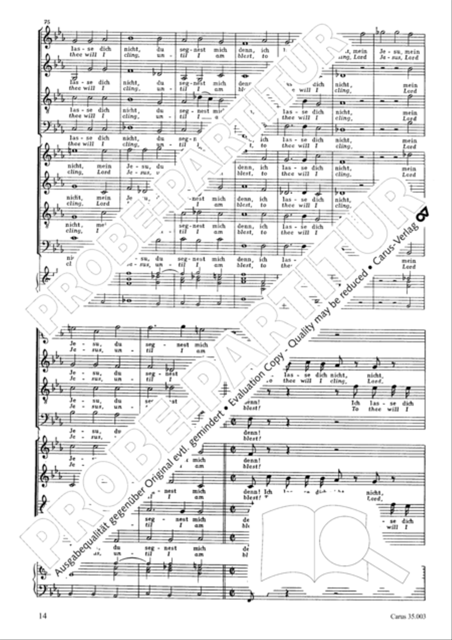 Lord, do not depart until I am blessed (Ich lasse dich nicht, du segnest mich denn) 4-Part scores gallery preview page 15