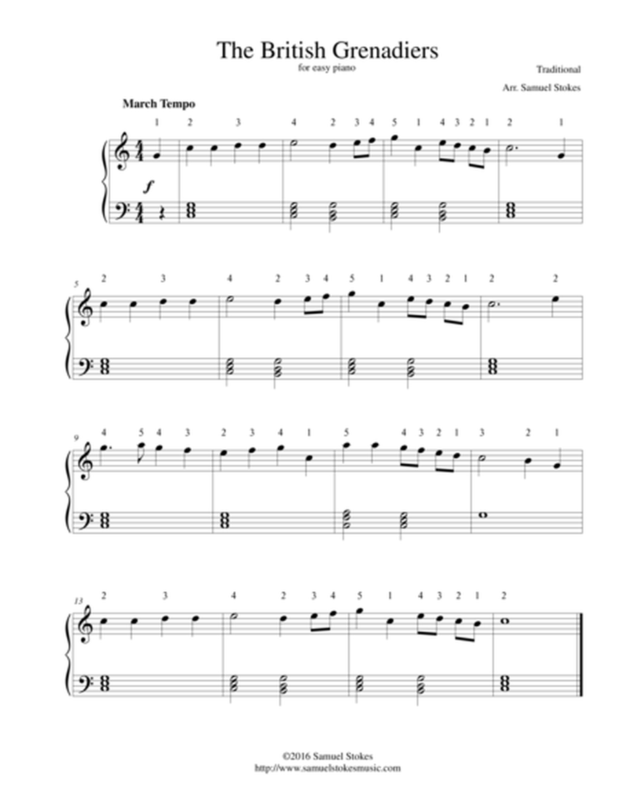 The British Grenadiers (Free America) - for easy piano image number null
