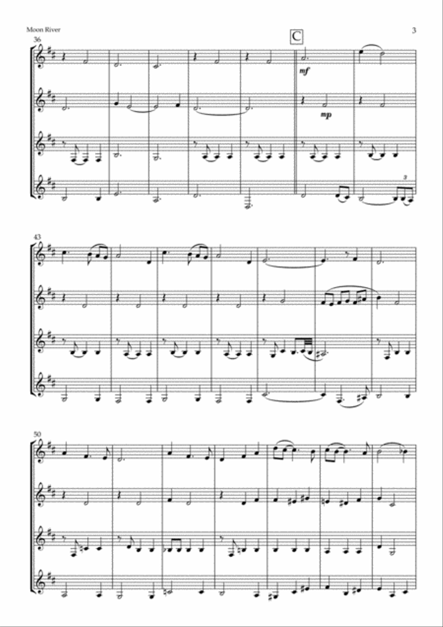 Moon River Woodwind Ensemble scores gallery preview page 3