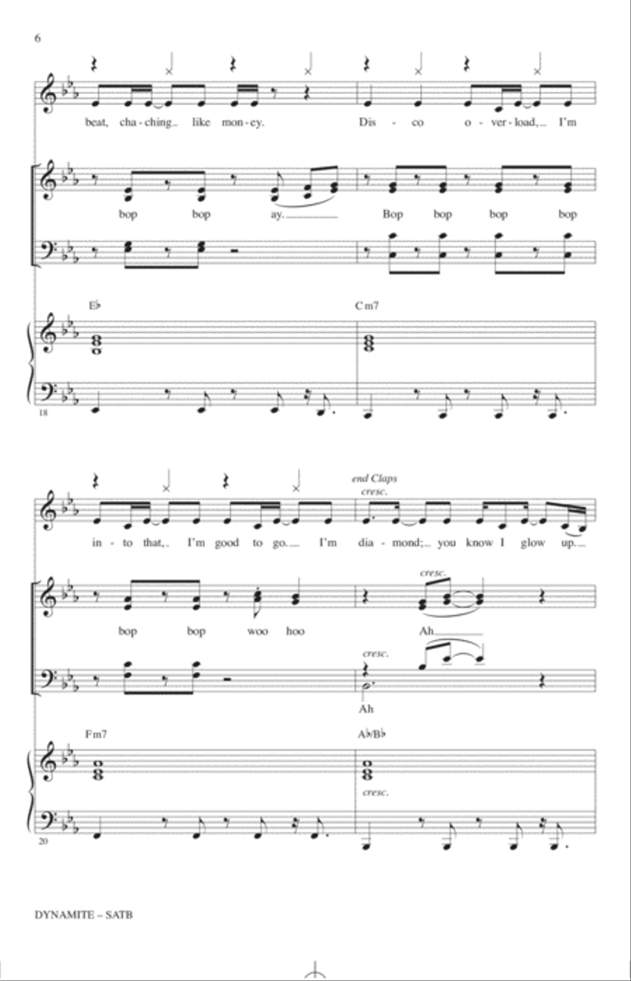 Dynamite (arr. Roger Emerson) 4-Part scores gallery preview page 5