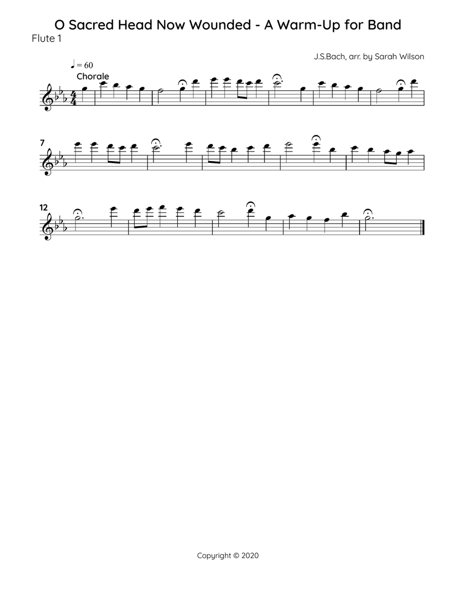Warm-up for Concert Band in Eb - Bach Chorale Arrangement - O Sacred Head Concert Band scores gallery preview page 4