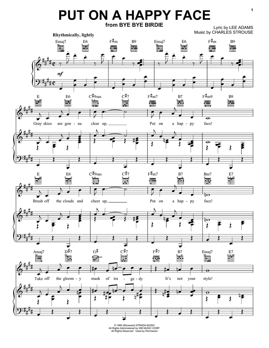 Put On A Happy Face Piano, Vocal scores gallery preview page 1