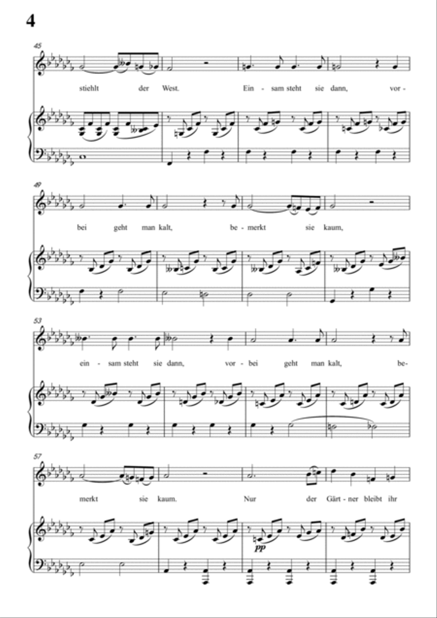 Schubert-Die Abgeblühte Linde(The Faded Linden Tree) in bA minor,for Vocal and Pno Voice scores gallery preview page 5