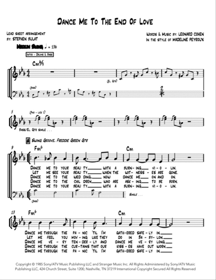 Dance Me To The End Of Love Large Ensemble scores gallery preview page 2