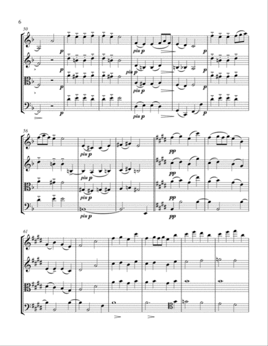 Reverie - Debussy - For String quartet String Quartet scores gallery preview page 6