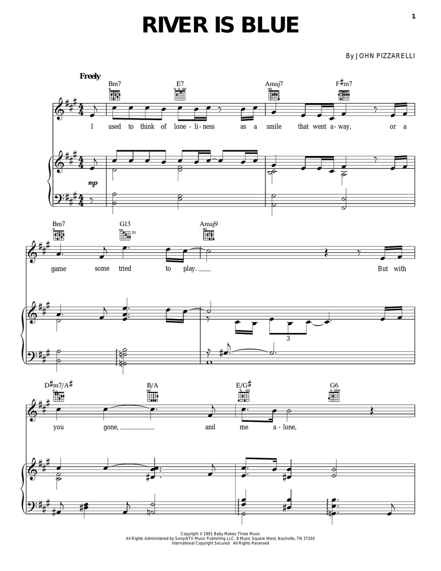 River Is Blue Guitar scores gallery preview page 1