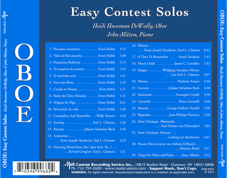 Volume 1: Easy Contest Solos: Oboe