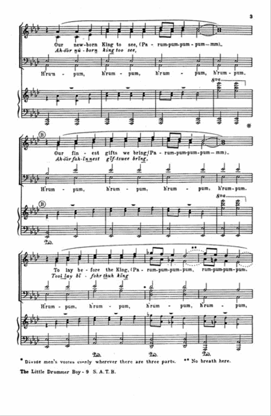 The Little Drummer Boy SSA scores gallery preview page 3
