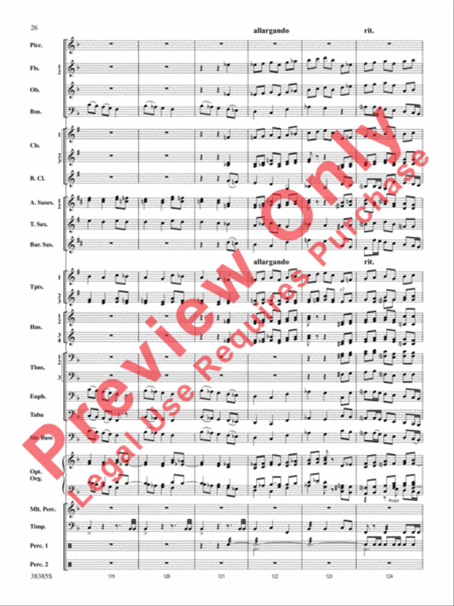 Fantasia on the Alleluia Hymn Concert Band scores gallery preview page 27