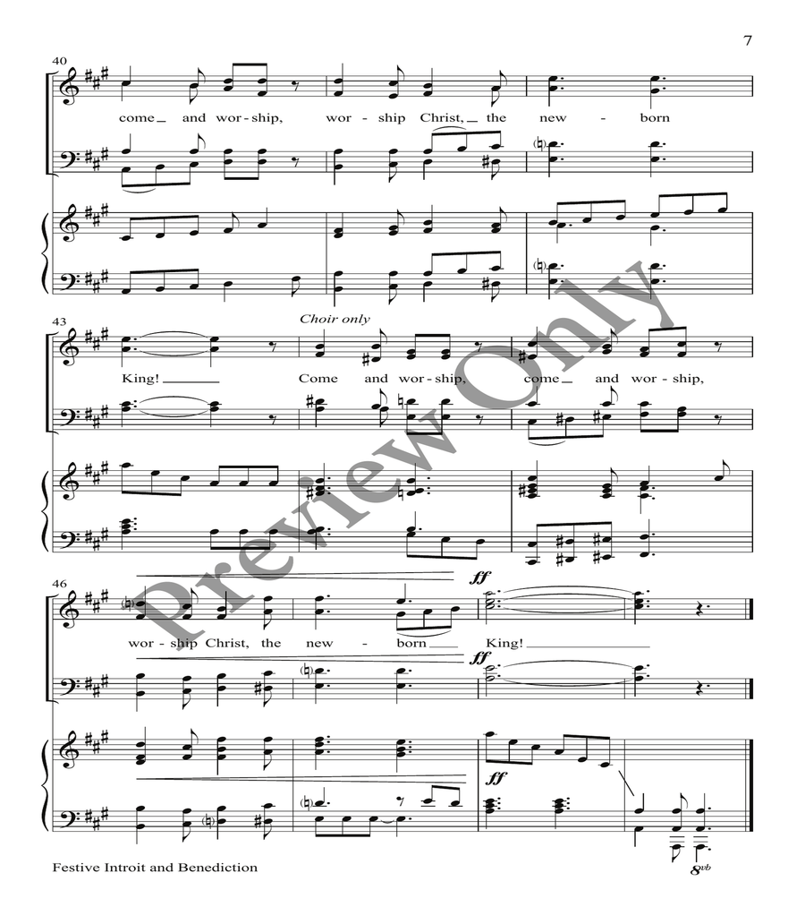 Festive Introit and Benediction Orchestration 4-Part scores gallery preview page 5