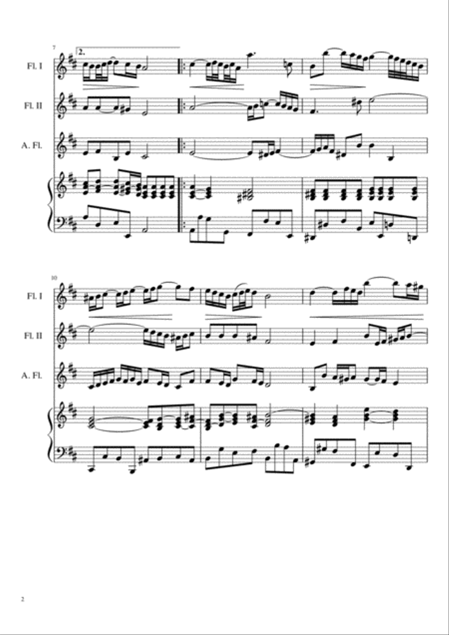 Air on the G-String for Flute Trio with Bass Flute scores gallery preview page 3