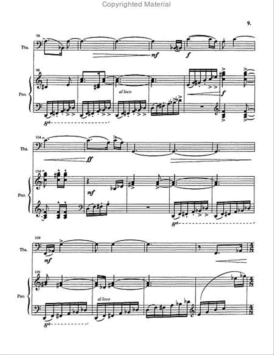 Deep Calls to Deep (At the Thunder of Your Waterspouts) Tuba scores gallery preview page 6