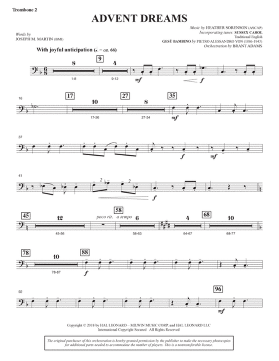 Christmas Dreams (A Cantata) - Trombone 2