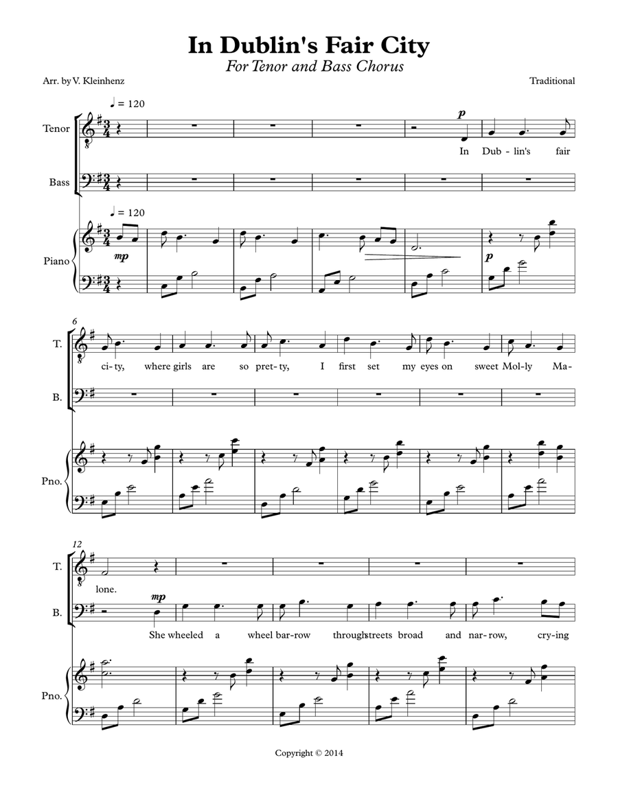 In Dublin's Fair City Small Ensemble scores gallery preview page 1