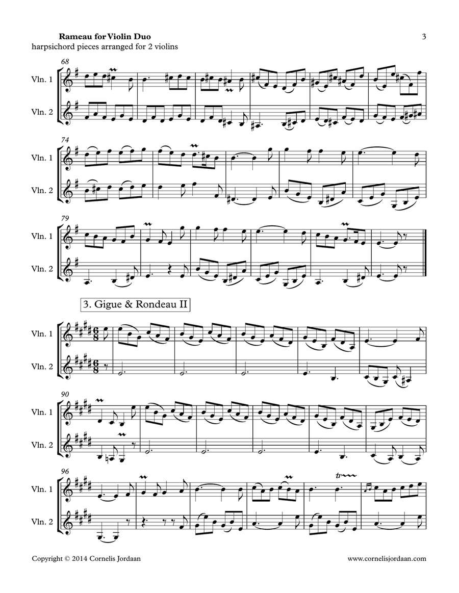 Rameau for Violin Duo Rameau for Violin Duo String Duet scores gallery preview page 3