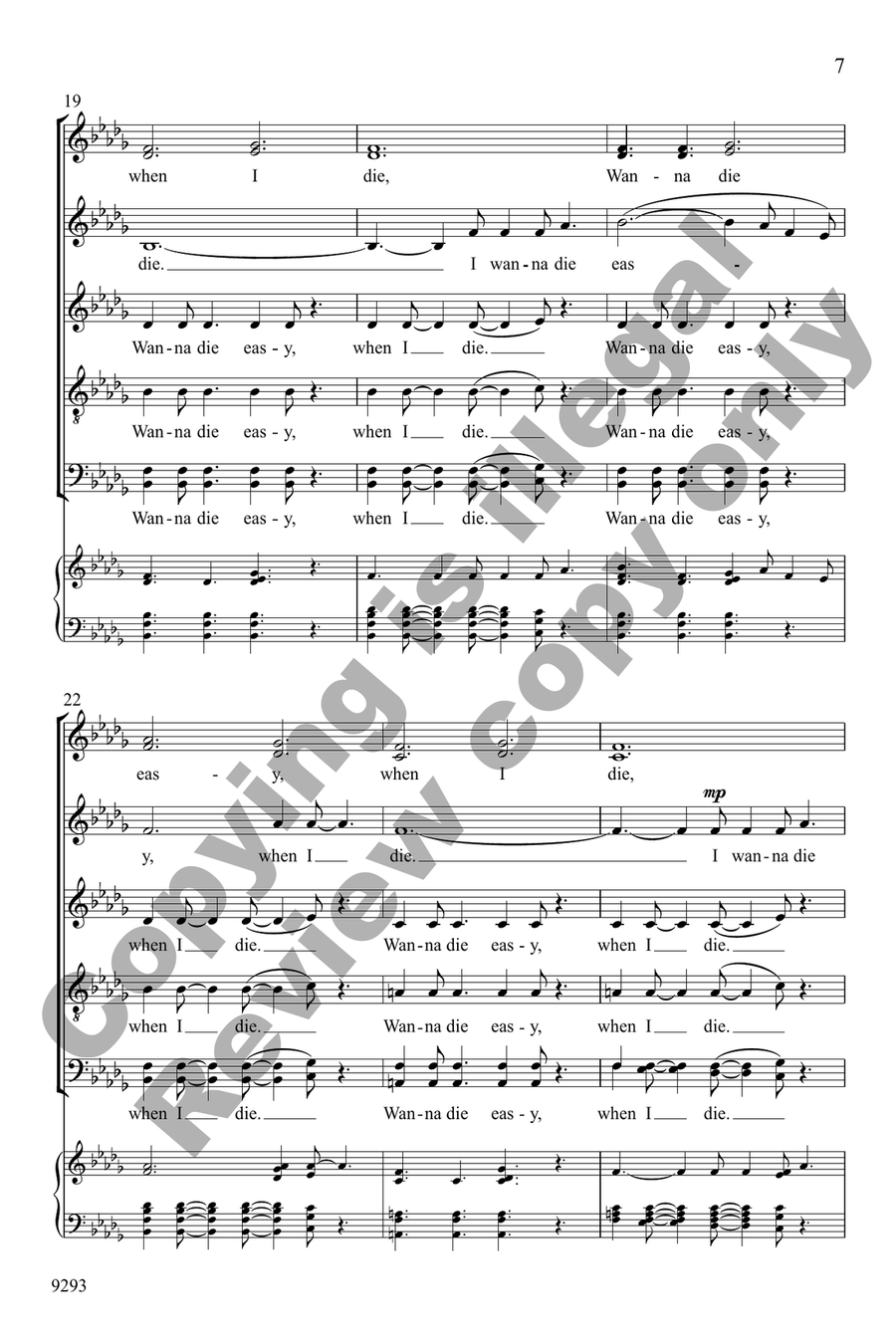 Wanna Die Easy, When I Die Divisi scores gallery preview page 6