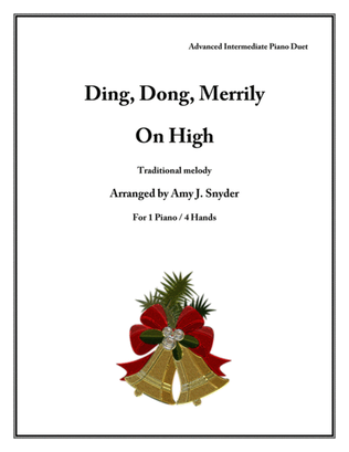 Book cover for Ding, Dong Merrily on High, piano duet