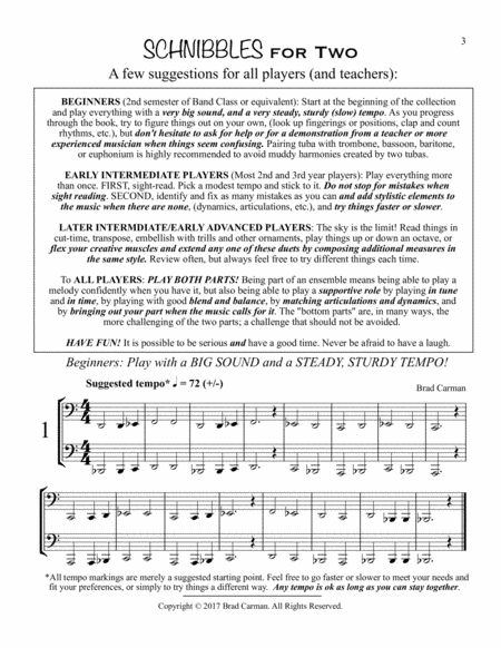 SCHNIBBLES for Two: 101 Easy Practice Duets for Band: TUBA