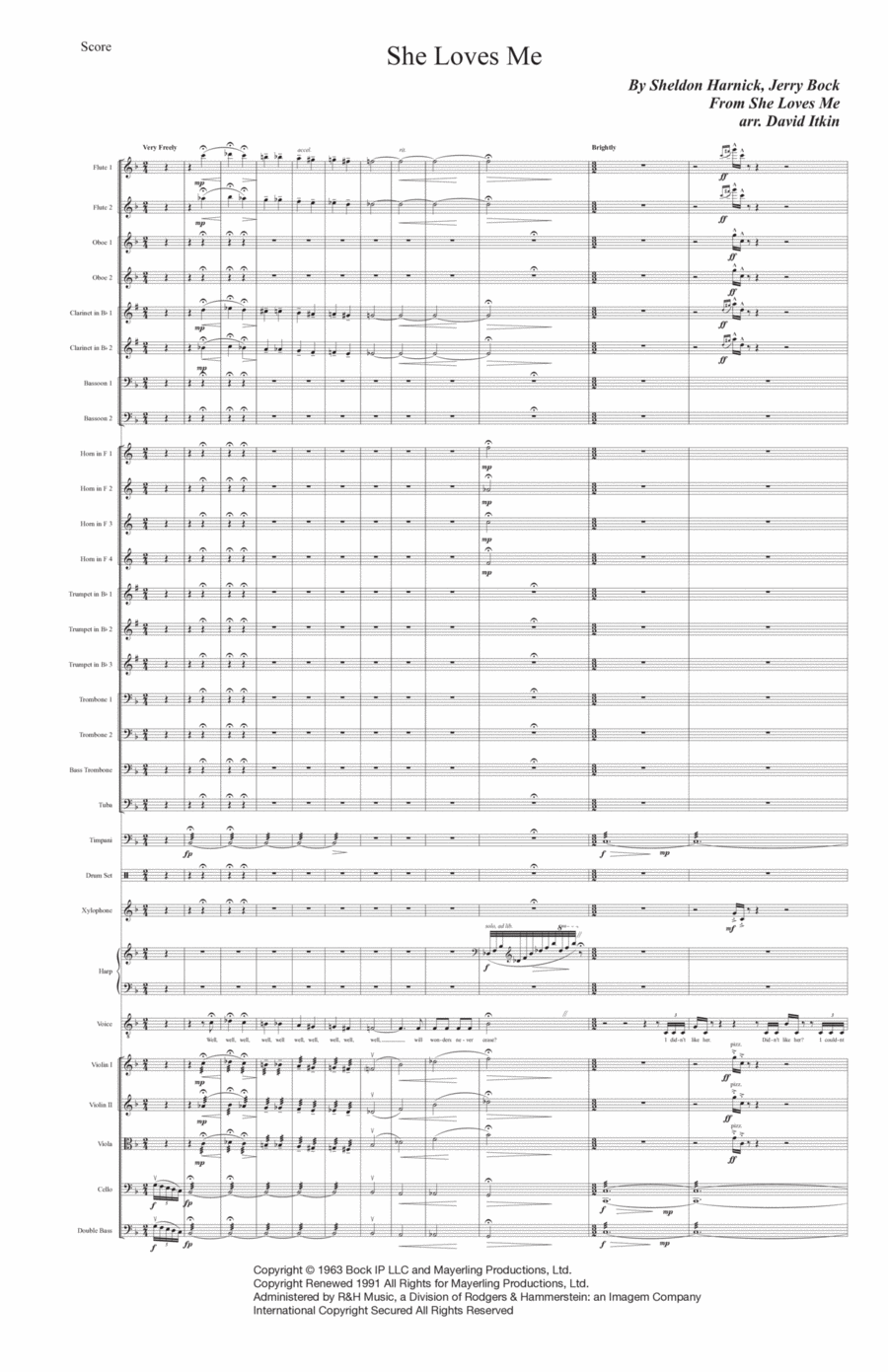 She Loves Me Full Orchestra scores gallery preview page 1